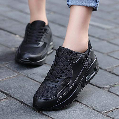 Moda Mujer Entrenador de Running de Aire Transpirable Jogging Fitness Sneakers Casual Walking Shoes Negro EU 37