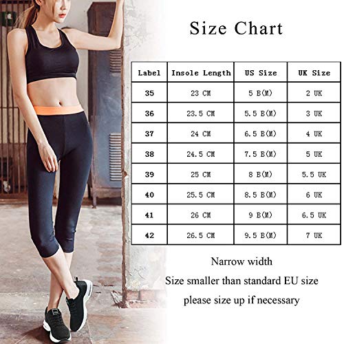 Moda Mujer Entrenador de Running de Aire Transpirable Jogging Fitness Sneakers Casual Walking Shoes Negro EU 37