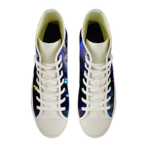 MODEGA Lobo Hombres del Zapato De Lona De Impresión Lobo Impresión En Blanco Zapatos De Lona De Las Mujeres Zapatillas De Dep