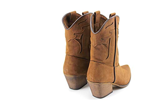 Modelisa - Botas Cowboy De Caña Media para Mujer (Cuero, Numeric_40)