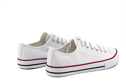 Modelisa - Zapatilla Baja Mujer (37, Blanco)