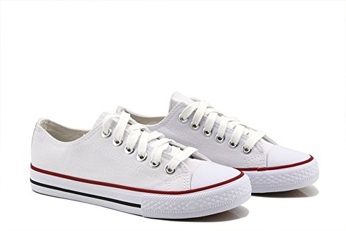 Modelisa - Zapatilla Baja Mujer (37, Blanco)