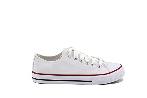 Modelisa - Zapatilla Baja Mujer (37, Blanco)