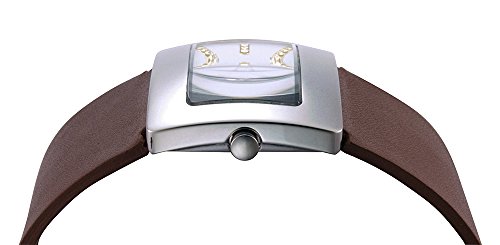Moog Paris Supra Reloj para Mujer con Esfera Blanca, Correa Marrón de Piel Genuina - M41642-105