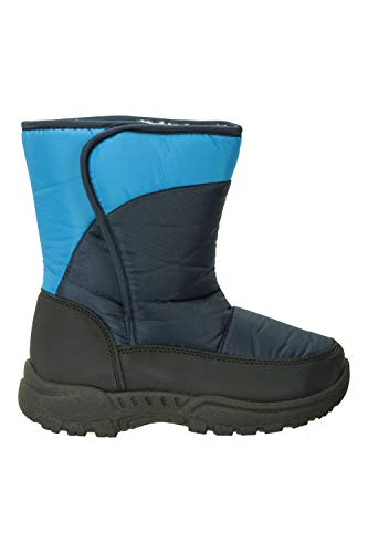 Mountain Warehouse Botas de Nieve a Rayas Caribou para niños - Aislantes, cálidas y con Forro de Borreguito, Suela de Alta tracción - Ideales para el Invierno Azul Oscuro 28