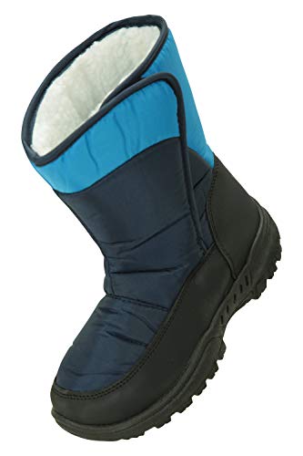 Mountain Warehouse Botas de Nieve a Rayas Caribou para niños - Aislantes, cálidas y con Forro de Borreguito, Suela de Alta tracción - Ideales para el Invierno Azul Oscuro 28