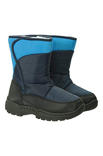 Mountain Warehouse Botas de Nieve a Rayas Caribou para niños - Aislantes, cálidas y con Forro de Borreguito, Suela de Alta tracción - Ideales para el Invierno Azul Oscuro 28
