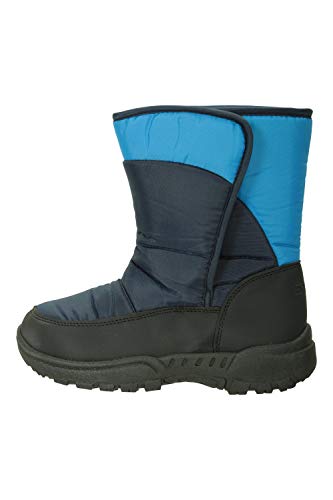 Mountain Warehouse Botas de Nieve a Rayas Caribou para niños - Aislantes, cálidas y con Forro de Borreguito, Suela de Alta tracción - Ideales para el Invierno Azul Oscuro 28