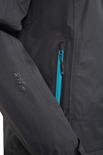 Mountain Warehouse Chaqueta Bracken Melange para Mujer - Impermeable, efectividad térmica, Transpirable, Costuras Selladas, Capucha Desmontable, Ajustable - para Viajes, Invierno Negro Jet 34