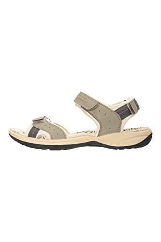 Mountain Warehouse Sandalia Athens Estampada para Mujer - Calzado Transpirable, Forrado de Neopreno, Suela de Goma, Correas de Velcro Ajustables - Ideal para Deporte Beige Talla Zapatos Mujer 39 EU