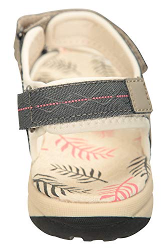 Mountain Warehouse Sandalia Athens Estampada para Mujer - Calzado Transpirable, Forrado de Neopreno, Suela de Goma, Correas de Velcro Ajustables - Ideal para Deporte Beige Talla Zapatos Mujer 39 EU