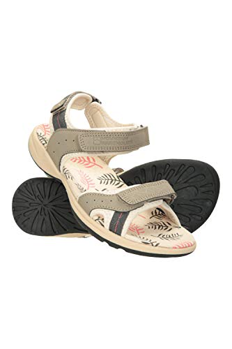Mountain Warehouse Sandalia Athens Estampada para Mujer - Calzado Transpirable, Forrado de Neopreno, Suela de Goma, Correas de Velcro Ajustables - Ideal para Deporte Beige Talla Zapatos Mujer 39 EU