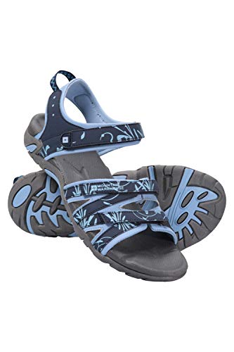 Mountain Warehouse Sandalias para Mujer Santorini - Correas Ajustables, Plantilla Acolchada, Suela de Goma - para Caminar, Playa, Viajar, Vacaciones Azul Marino Talla Zapatos Mujer 38 EU