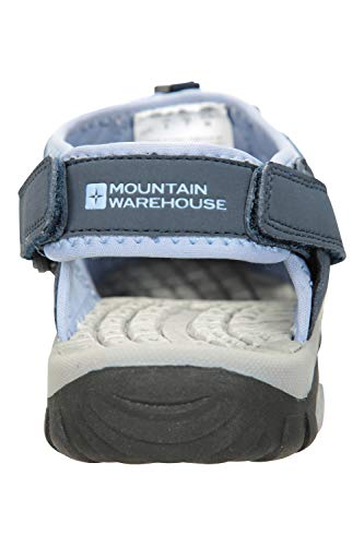 Mountain Warehouse Sandalias Trek para Mujer - Sandalias con Forro de Neopreno, Zapatas de Playa con Suela Resistente, Zapatos de Verano con Entresuela de EVA Azul Claro Talla Zapatos Mujer 38 EU