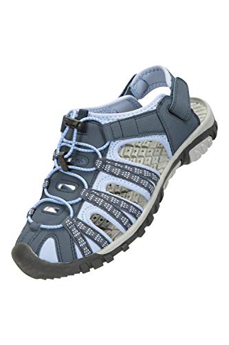 Mountain Warehouse Sandalias Trek para Mujer - Sandalias con Forro de Neopreno, Zapatas de Playa con Suela Resistente, Zapatos de Verano con Entresuela de EVA Azul Claro Talla Zapatos Mujer 38 EU