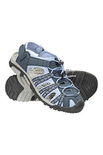 Mountain Warehouse Sandalias Trek para Mujer - Sandalias con Forro de Neopreno, Zapatas de Playa con Suela Resistente, Zapatos de Verano con Entresuela de EVA Azul Claro Talla Zapatos Mujer 38 EU