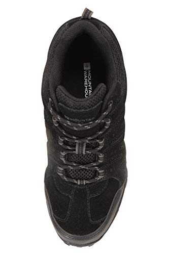 Mountain Warehouse Zapatillas de Senderismo para Mujer - Transpirables, con Malla Superior, Suela de Goma Duradera y Plantilla EVA - Ideales para Senderismo Negro Talla Zapatos Mujer 37 EU
