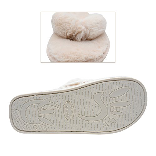 MStar Mujer Elegante Bettenhaus Zapatos Warmer Peluche Chanclas algodón Pantuflas Antideslizantes Guantes para otoño/Invierno