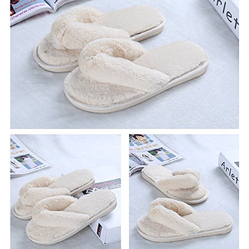 MStar Mujer Elegante Bettenhaus Zapatos Warmer Peluche Chanclas algodón Pantuflas Antideslizantes Guantes para otoño/Invierno