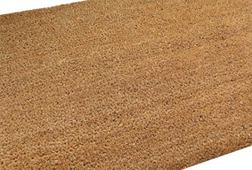 MUD STOPPER Felpudo Rectangular Astley, diseño de Aspecto Natural, Parte Trasera de PVC Antideslizante, Fibra de Coco Resistente, Ideal para Uso en Interiores o Exteriores, Impermeable, 40 x 60 cm