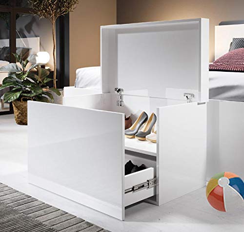 muebles bonitos Baúl Zapatero Dorian en Color Blanco