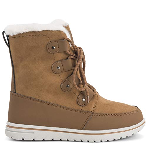 Mujer Acolchado Corto Nieve Invierno Piel Sintética Calentar Durable Impermeable Botas - 9 - TAN42 AYC0522