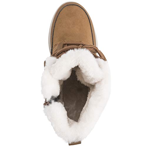 Mujer Acolchado Corto Nieve Invierno Piel Sintética Calentar Durable Impermeable Botas - 9 - TAN42 AYC0522