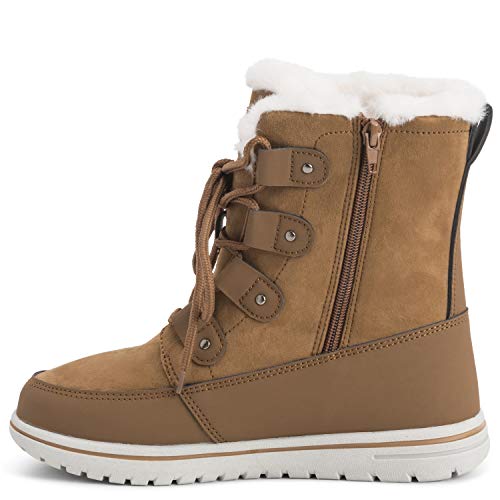 Mujer Acolchado Corto Nieve Invierno Piel Sintética Calentar Durable Impermeable Botas - 9 - TAN42 AYC0522