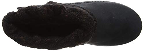 Mujer Botas De Nieve De Punto Unidas para Mujer Negro/Marrón 38 (Talla de Suela es Asiática 39)