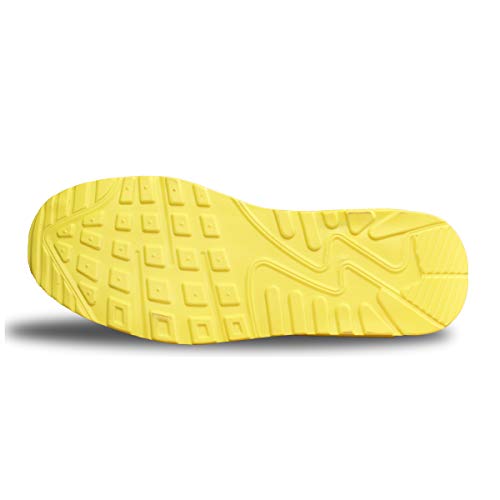 Mujer Zapatillas de Deporte con Amortiguación de Aire Zapatos con Cordones Transpirables para Caminar Correr Amarillo EU 35