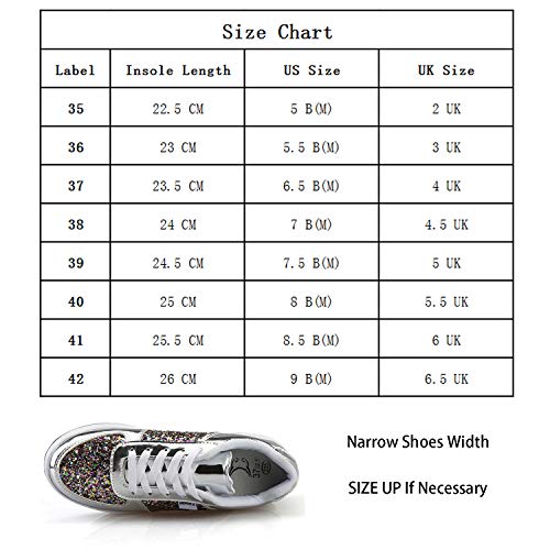 Mujer Zapatillas de Deporte Cuña Zapatos para Caminar Aptitud Plataforma Sneakers con Cordones Calzado de Tacón 4cm Blanco EU 38