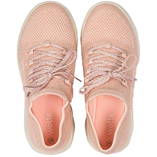 Mujer Zapatos de Baile Zapatillas de Baile Modernos Zapatos Deportivos Gym Cómodas y Transpirables Rosado 37