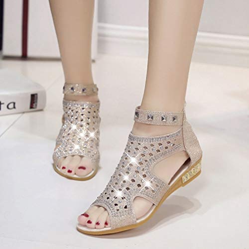 Mujeres Cuñas Sandalias Verano Tacón Bajo Peep-Toe PVC Zapatos De Tobillo Vacaciones Boda Casual Femmes Bombas con Cremallera