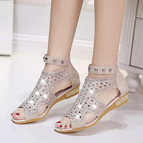 Mujeres Cuñas Sandalias Verano Tacón Bajo Peep-Toe PVC Zapatos De Tobillo Vacaciones Boda Casual Femmes Bombas con Cremallera