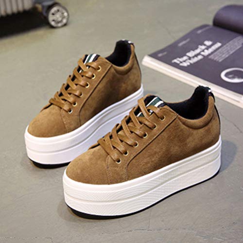 Mujeres Plataforma Entrenadores Zapatos Grueso Fondo Alta Talones Primavera Otoño British Estilo Casual Sports Zapatillas Desguace