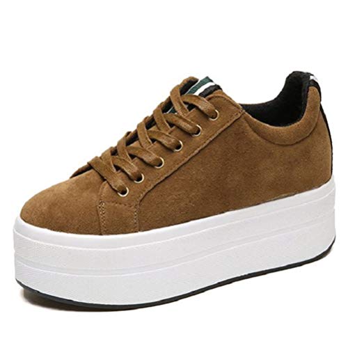 Mujeres Plataforma Entrenadores Zapatos Grueso Fondo Alta Talones Primavera Otoño British Estilo Casual Sports Zapatillas Desguace
