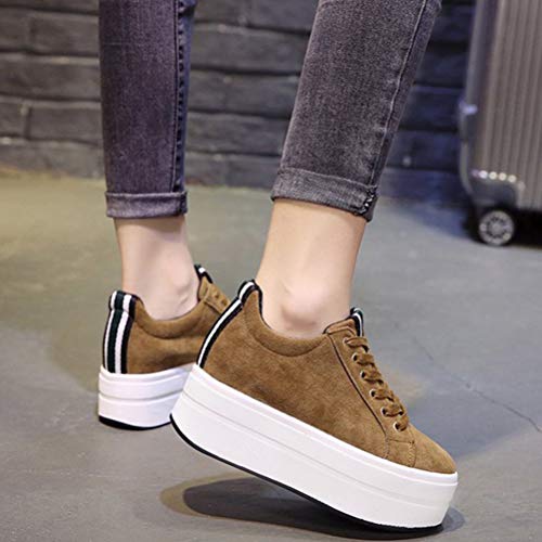 Mujeres Plataforma Entrenadores Zapatos Grueso Fondo Alta Talones Primavera Otoño British Estilo Casual Sports Zapatillas Desguace