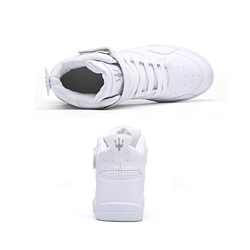 MUOU Zapatos de hombre de moda, zapatos planos, zapatos de tacón alto para el tiempo libre, color Blanco, talla 40 EU