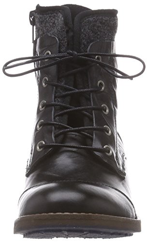 Mustang Schnür-Booty - botas de caño bajo de cuero mujer, color negro, talla 42