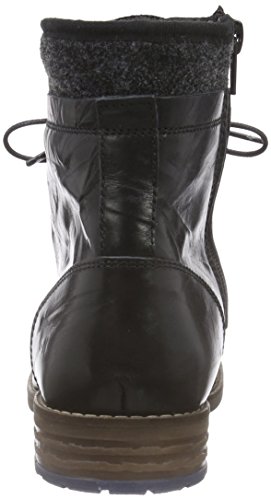 Mustang Schnür-Booty - botas de caño bajo de cuero mujer, color negro, talla 42