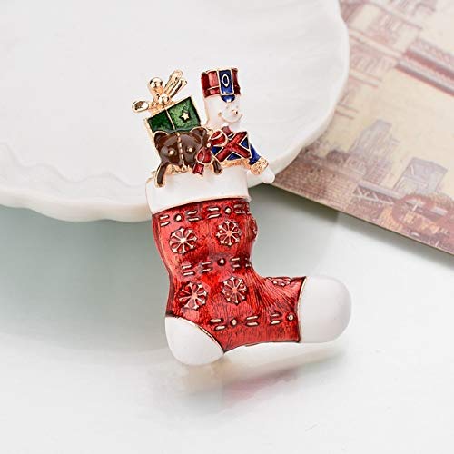 MZFRXZ Broche Broches de Diamantes de imitación de Santa Claus para Mujeres Alfileres de Traje de Navidad Vintage Creativo Joyería Abrigo Vestido Accesorios   Zapatos