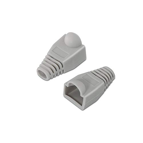NanoCable 10.21.0301-OEM - Funda para conector de cable de red Ethernet RJ45, gris, bolsa de 10 unidades