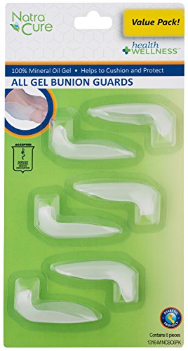 NatraCure Gel Protector de Juanete de Dedo Gordo - (1316-M NCBC 6PK) - (Para Alivio del Dolor por Fricción, Presión y Juanetes Hallux)