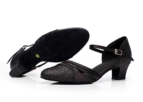 Naudamp Mujer Zapatos De Baile Latino Salón Cómodos Brillo Zapatos De Fiesta De Tango De Salsa Bombas De Boda