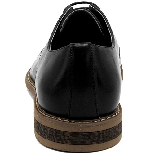 Nautica Zapatos de vestir para hombre con punta de ala, cordones Oxford Business Casual, Negro (Negro liso), 42.5 EU