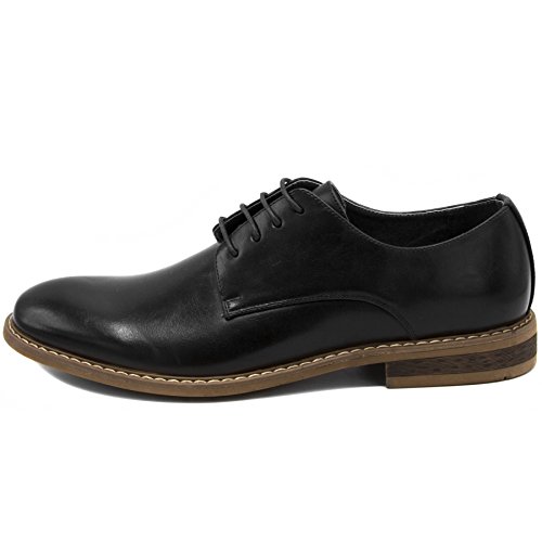 Nautica Zapatos de vestir para hombre con punta de ala, cordones Oxford Business Casual, Negro (Negro liso), 42.5 EU