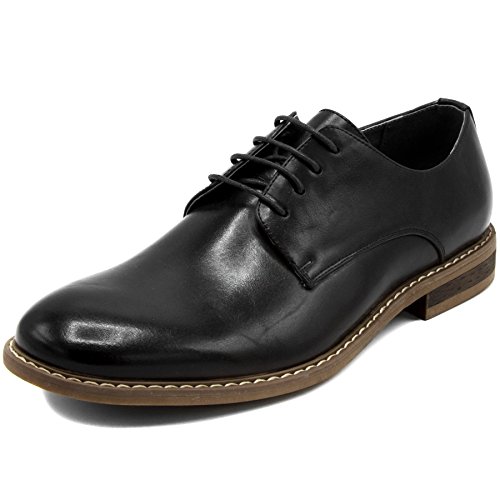 Nautica Zapatos de vestir para hombre con punta de ala, cordones Oxford Business Casual, Negro (Negro liso), 42.5 EU