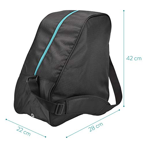 Navaris Bolsa para Botas de esquí - Bolso para Botas de esquí de Hombre y Mujer - Funda con Bolsillo con Cremallera y Correa para el Hombro