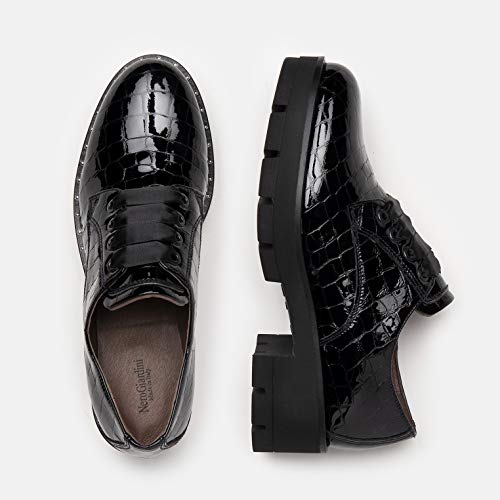 NeroGiardini A909783D Blucher Mujer De Piel Y Tela - Negro 39 EU