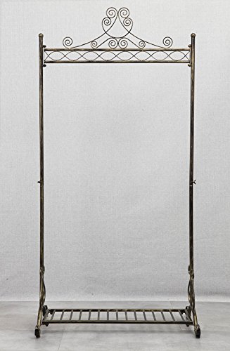 NEUN WELTEN Perchero burro Estilo Vintage perchero-paraban de forja de calidad con una balda – Elegante y sólida - Diseño único (Bronce)